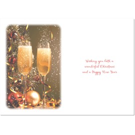 doodlecards Special Couple Christmas Card Champagne Medium Size Christmas Card for Special Couple with Plain Envelope