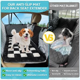 Dog Car Bed Mat, Non-Slip Backseat Extender Pet Blanket, Plaid Dog Bed for SUVs, Sedans & Trucks, Chew-Resistant Travel Pad for Dogs, Easy Clean & Scratch-Proof & Comfort (56"x28.7")