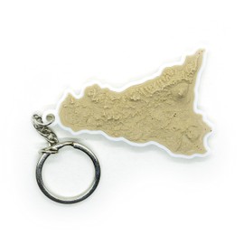 Generico Keyring with 3D orography from Sicily, brown-white