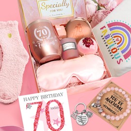 70th Birthday Gifts for Women, Her 70 Years Old Gift Ideas Happy Hamper Pamper Set Present Basket, Friends Sisters Wife Bestie Girlfriend Mum Born in 1954, Funny 70 Birthday Gifts Ideas