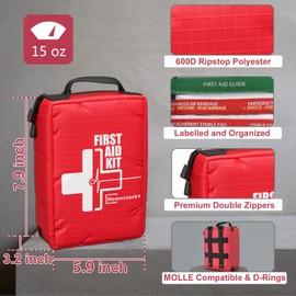 Homestockplus Compact First Aid Kit for Emergency - Basic Emergency Kit for Dorm,Hiking, Backpacking, Camping, Traveling, and Cycling -Small First Aid Kits