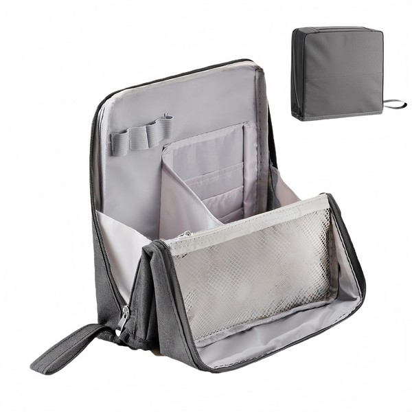 Vynoraxis Stand Up Makeup Bag Portable Large Capacity Makeup Organizer