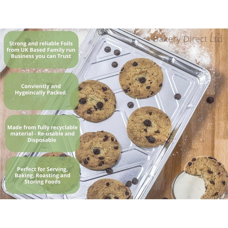 Bakery Direct Ltd 25 Large Foil tray bake containers aluminium
