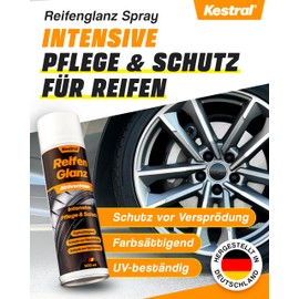 KESTRAL® Tyre Gloss Active Foam – Colour Saturating – Tyre Care & Protection Against Cracking, UV Radiation, Salt & Premature Ageing – Rubber Care for All Tyre Types – Made in Germany