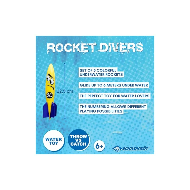 Schildkröt® Rocket Divers Set, 5 Unterwasserraketen, Tauchspielzeug für Kinder ab