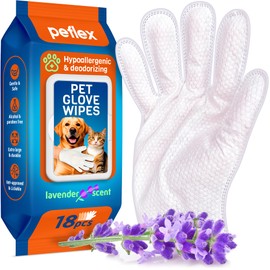 New 2025 Pet Cleaning Glove Wipes for Dogs and Cats – Hypoallergenic Hydrating & Nourishing – Suitable for Eyes, Ears, Paws & Body – Lavender Scent – Ideal for Daily Care & Travel – 18 Count