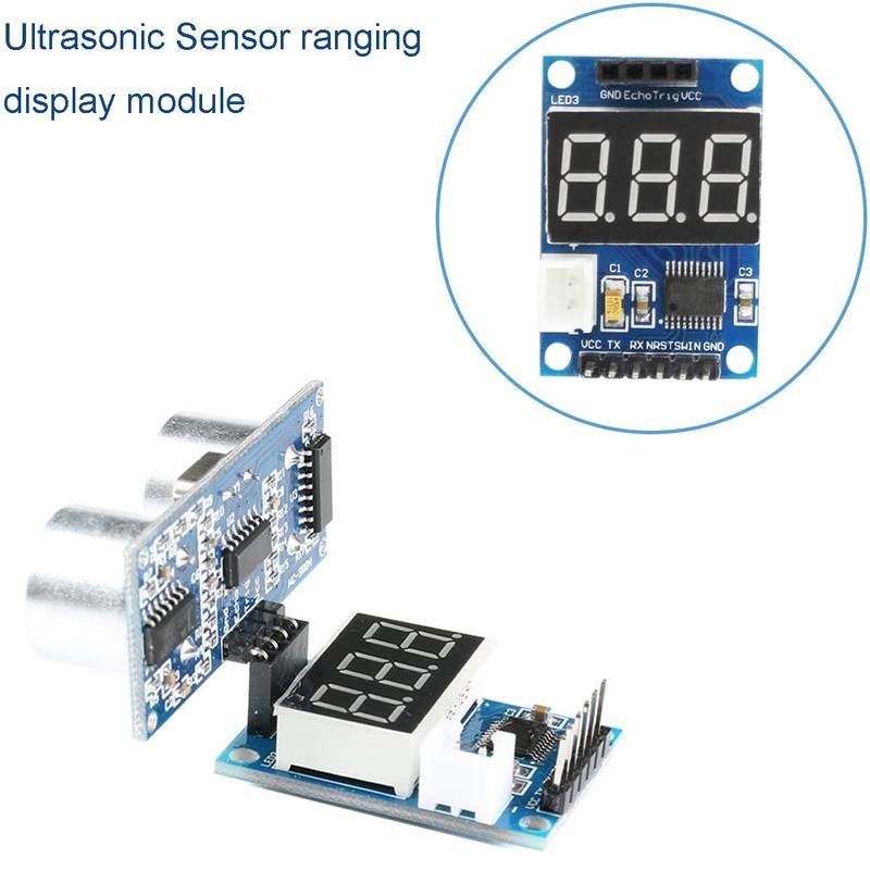 DKARDU 2 pcs HC-SR04P/SR04 Ultrasonic Sensor ranging Display Module 5V