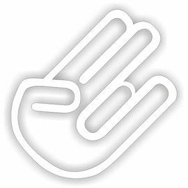 folien-zentrum - Hand White 10 x 7 cm - High-Quality Sticker Car Tuning - OEM & JDM Car Sticker - Funny Stickers for Car - Stickerbomb - Car Sticker - Made in Germany