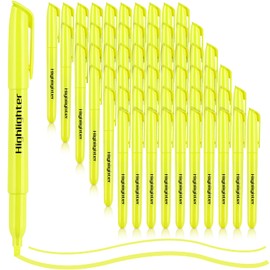 Highlighters Bulk - Quick-Dry No Bleed Markers for Office Classroom School Supplies Adults Kids Teachers Students (Yellow, 60)