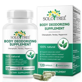 Body Deodorizing Supplement, Chlorophyllin & Parsley Extract Capsules, Daily Herbal Food Supplement for General Wellbeing, 120 Capsules