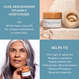 The Organic Skin Co Anti Aging Dream Cream with Vitamin C Amla Oil and Honeysuckle | Wrinkle Repair Neck & Face Moisturizer | Rejuvenate Hydrate and Soften Aging Skin | Recommended for All Skin Types
