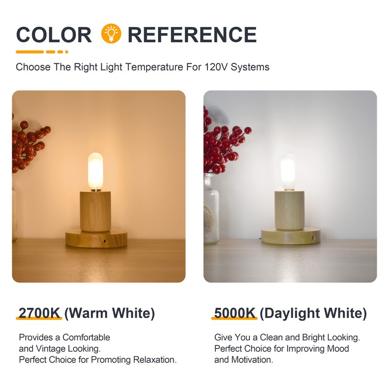 Frosted E12 LED Bulbs 40W Equivalent- 4W Antique Dimmable Candle