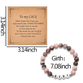 Gigi Gifts for Grandma Bracelet from Granddaughter Grandson Grandma Mothers Day Birthday Gift for Gigi Natural Stone Bracelets Gifts Grandmom Granny Mimi Bead Bracelet