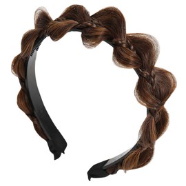 FRCOLOR Herringbone Headband, Black Headband, Hairpieces for Women's Hair, Braided Headband, Braided Headband, Synthetic Hair Headband