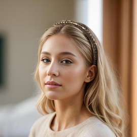 VOCOSTE Rhinestone Headband, Decor Hairbands for Women, Hair Accessories for Weddings Daily Wear Birthday Parties, Green