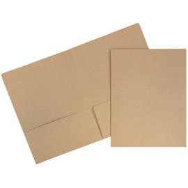 JAM PAPER Premium Matte Cardstock Twin Pocket Folders - Brown Kraft Bag Recycled - 6/Pack