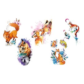 Fox Tattoos Fake Tattoos Arm Tattoos Animal Tattoos 5 Sheets Set Fox 5