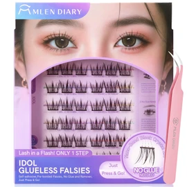 No-glue false eyelashes, 42 bundles included, black, 1-second eyelash extensions, partial false eyelashes, easy to apply for beginners, three-dimensional, cute, natural clumping, popular, high