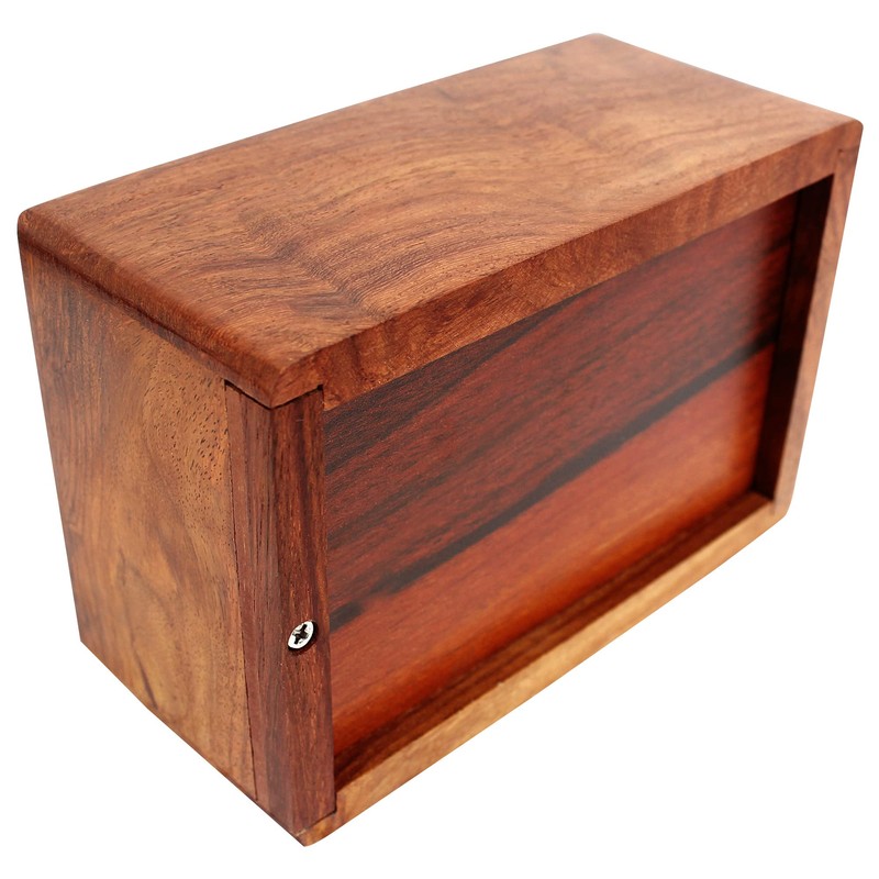 Indian Glance Wooden Urn Box - Cremation Urn for Human