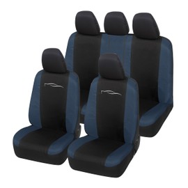Auto Accessori Lupex Auto Accessori Lupex Universal-Autositzbezge-Set, fr vorne und hinten, aus Polycotton (Schwarz C Dunkelblau)