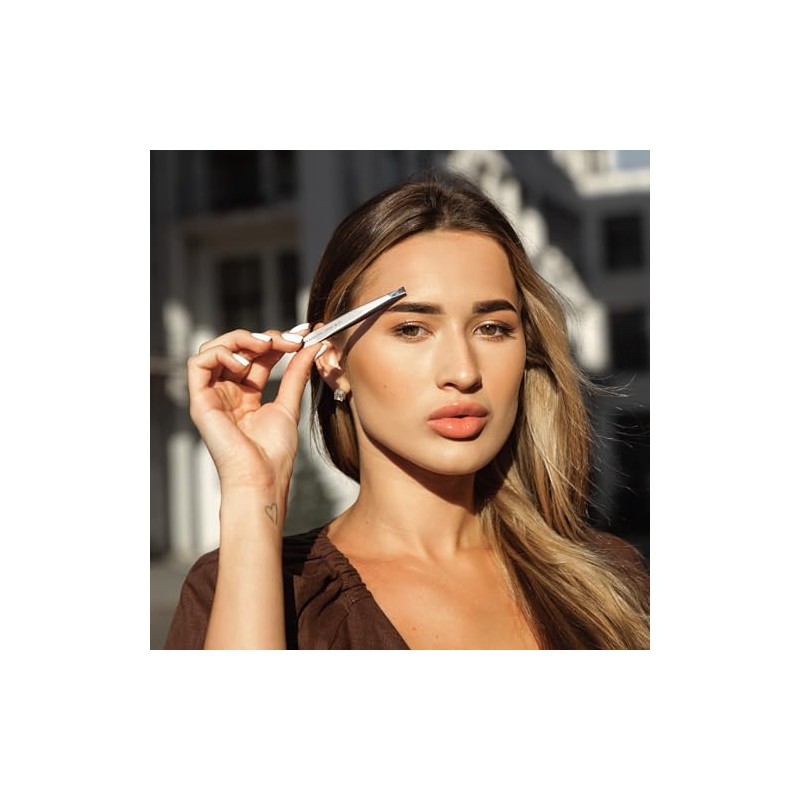 STALEKS PRO Tweezers for thick or sparse eyebrows. Precise, safe