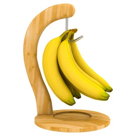 Ruichang Banana Holder Stand Banana Hanger,Bamboo Sturdy Banana Hook for Kitchen Countertop Banana Tree Keeper