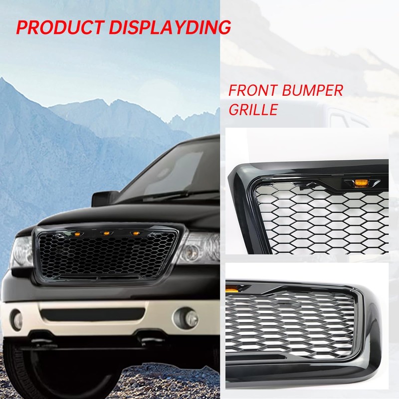 Liouedf Front Grille Compatible with Raptor F150 2004 2005 2006