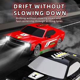 Remote Control Car for Boys Girls Kids, 1:20 4WD RC Drift Car with LED Lights, 20KPH Hight Speed Proportional Throttle Racing Cars for Drift and Race, Children's Gifts and Toys