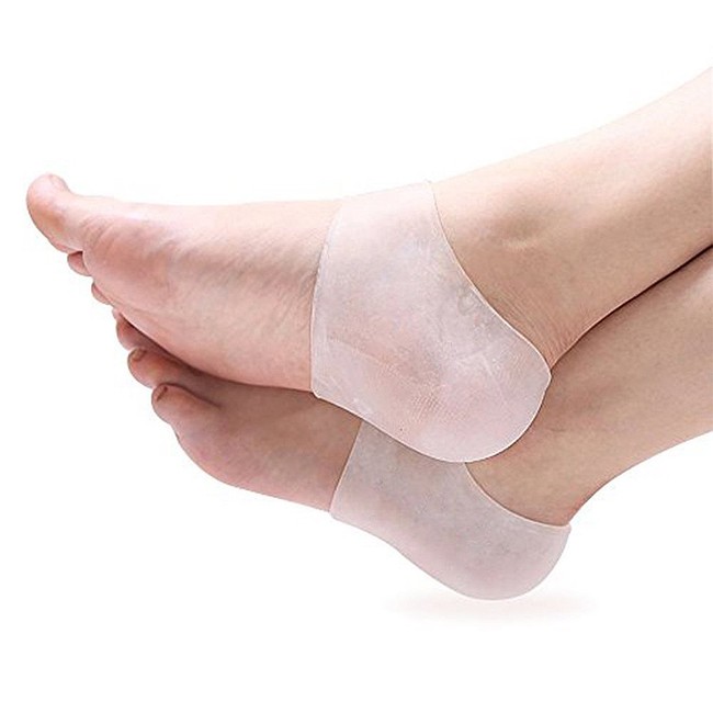 PU Health Plantar Fasciitis Gel Heel Cushion Sleeve Instantly Relieve Pain and Pressure, Clear, 2.5 Pounds