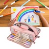 Pencil Pouch With 3 Compartments Large Capacity Double Opening Soft