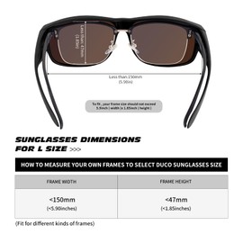 MAXJULI Polarized Fit Over Glasses Sunglasses for Men Women Wrap Around Shades UV Blocking Sun Glasses 155mm Matte Black+Revo Blue