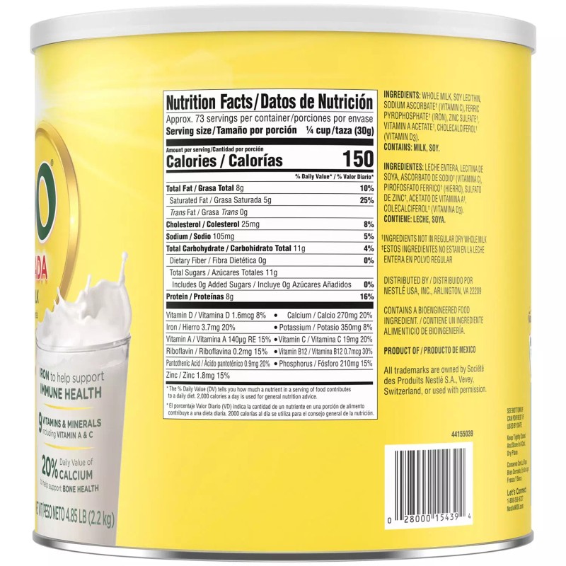 Nestle NIDO Fortificada Dry Whole Milk Powdered Drink Mix (4.85