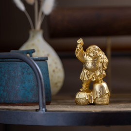 Daikokuten (gold plated/24 gold) Buddha Shuun Makita Sculptor: Buddha Statue Figurine Takaoka Copperware (Daikoten 7 fg)