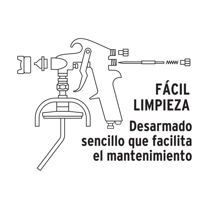 Truper PIPI-26, Pistola para pintar baja presión, naranja, entrada inferior