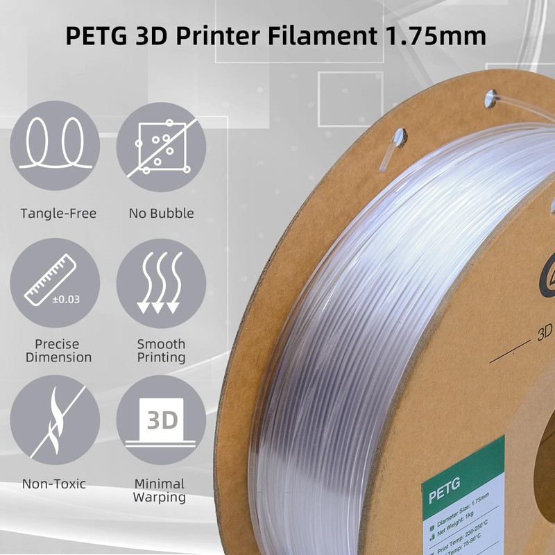 PETG Filament Gold 3D Printing Filament 1kg Spool(2.2lbs), 3D Filament