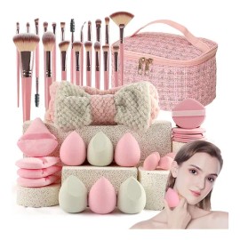 Kit De 40 Brochas De Maquillaje Profesional  Herramientas Cosmticas Estuche - Alta Calidad Para Maquilladoras Y Princi Brochas Maquillaje Profesional 