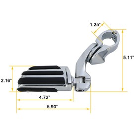 TCMT 1-1/4" 1.25" Short Angled Highway Foot Pegs Set Fits For Harley Touring Road King Street Glide Road Glide Electra Glide Softail Sportster Dyna with 1.25" Engine Guards
