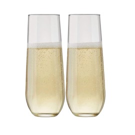 36 piece Stemless Unbreakable Crystal Clear Plastic Wine Glasses Set of 36 (9 Ounces)