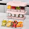 MineSign 2Pack Ice Chilled Condiment Caddy with 4 Removable Containers