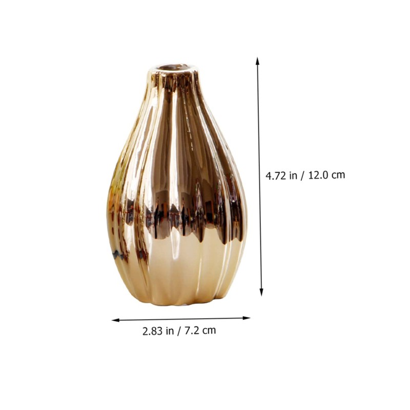 iplusmile 1Pc Unique Gold Ceramic Vase Simple Desktop Decoration for