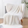 Battilo Cream Throw Blanket for Couch, Bedroom Decor Boho Throw