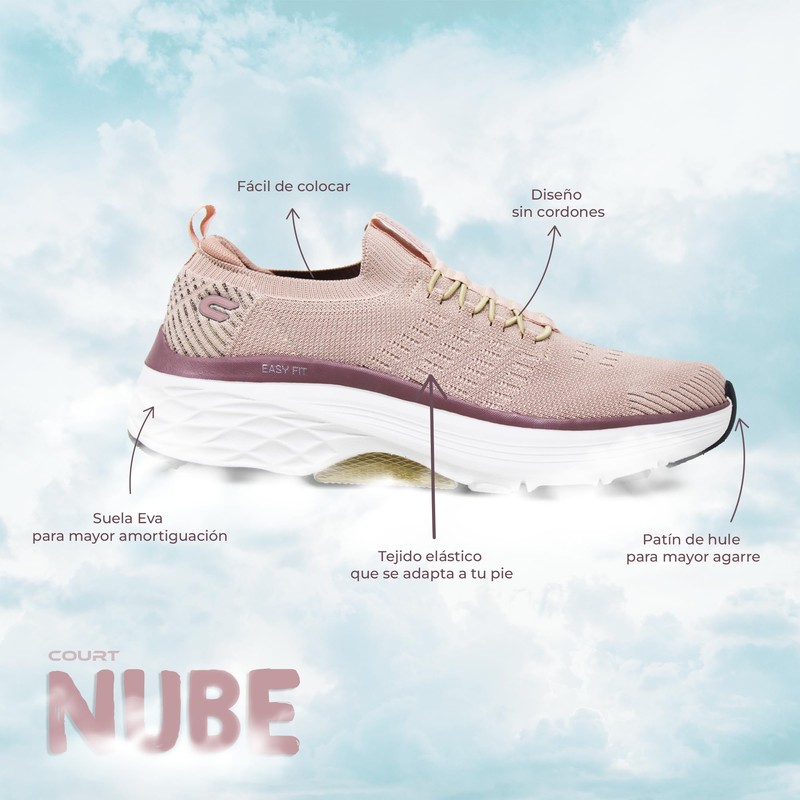 COURT Nube | 1106J/M 24 Tenis para Mujer Ultra Confort,