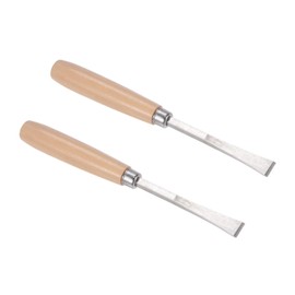 Kozelo 2pcs Wood Carving Knife - [11mm] 45# Carbon Steel Chisel Flat Tip Head Engraving Cutting Blade Wood Handle Whittling knives for Woodworking Sculpture Use, 6.5" Long