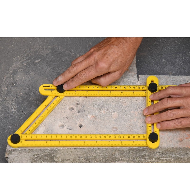 Vorel® Multifunctional Measuring Ruler 250 mm Scale Multi-Angle Gauge Multi-