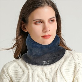 Rayson Loop Scarf Women's Winter Cotton Knitted Neck Warmer with Fleece Soft Knitted Neck Warmer Women's Warm Large Long Round Scarf for Men Women, navy