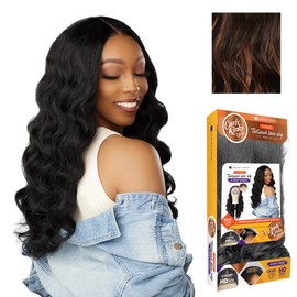Sensationnel Curls Kinksandco Kinkyedges Wig - Kinky Loose Wand Curl 24 Inch Y Part Lace Natural Kinkytexture Edged Hairline for Natural 3C to 4C Hair Textures (F1B/33)