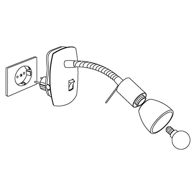 EGLO Steckdosenspot Dakar 3, Steckerleuchte, Steckdosenlampe aus Metall in Nickel-matt,