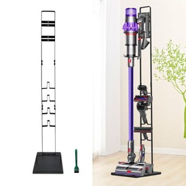 EZ SPARES Vacuum Stand,Vacuum Accessories Stable Metal Storage Bracket Holder Compatible with Dys Handheld V15 V11 V10 V8 V7 V6 Cordless Vacuum Cleaners(Black)
