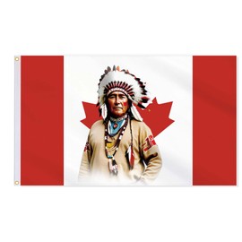Canada Indigenous Induna Flag,3x5 FT Native American First Nations Leader Canadian Indian Flag,36x60 Inch Large Digitial Double-Printed Durable 150D Thick Polyester Decorations with 2 Brass Grommet