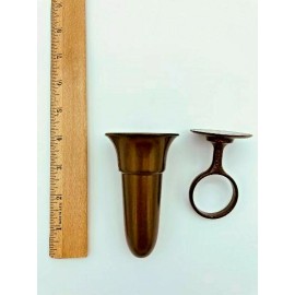 Niche Crypt Mausoleum Vase 4 inch with (Epoxy) Disc Base Ring Support